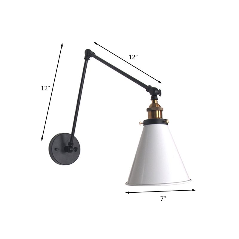 Industrial Swing Arm Wall Lamp – Adjustable Black Wall Light