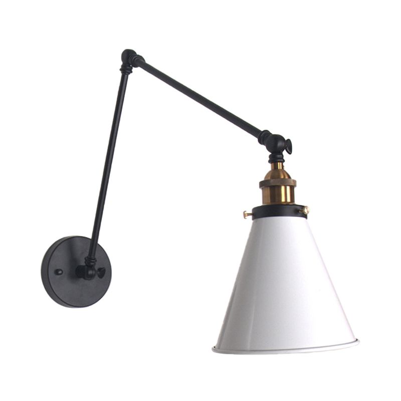 Industrial Swing Arm Wall Lamp – Adjustable Black Wall Light