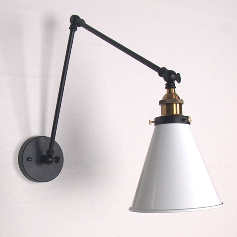Industrial Swing Arm Wall Lamp – Adjustable Black Wall Light