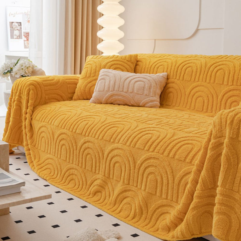 Plush Sofa Cover – Soft Stylish Slipcover for a Cozy Living Room