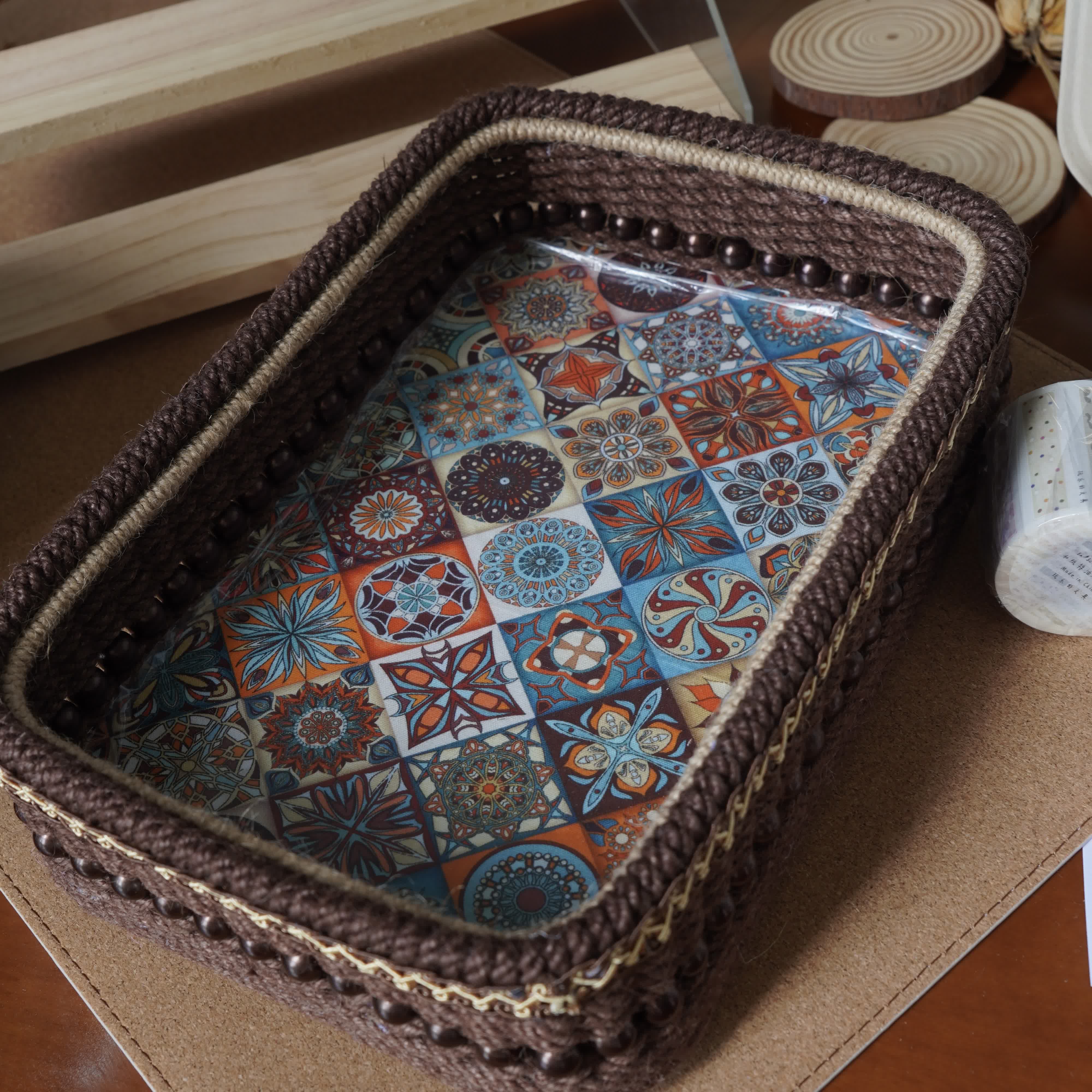 Handwoven Hemp Storage Basket – Rustic Farmhouse Organizer for Stylish Home Storage