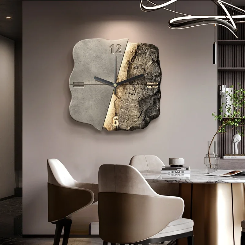 Black Stone Wall Clock – Silent Modern Design – Modern Statement