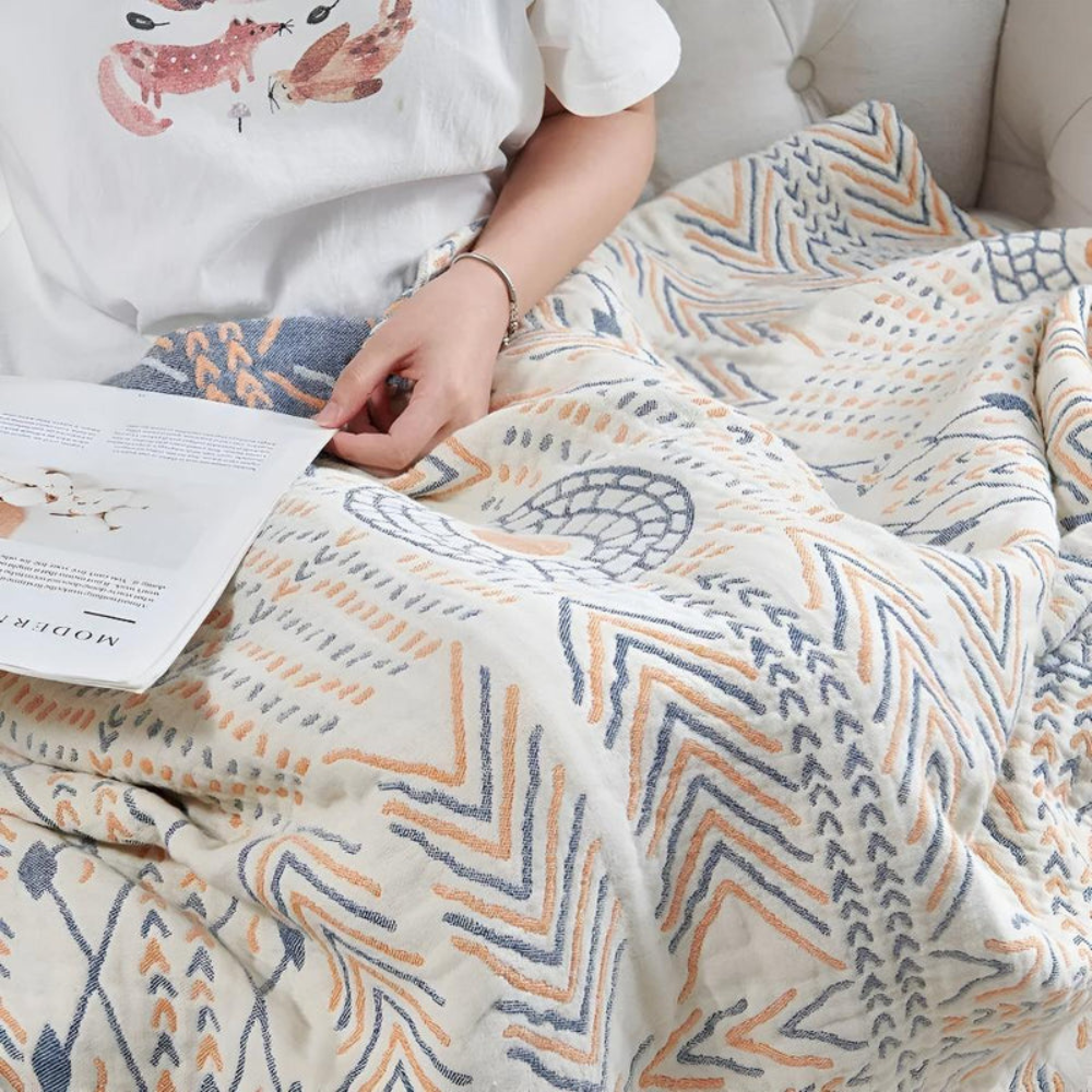 Stylish Reversible Throw Blanket – Elegant Living Room Accent for Cozy Versatile Decor