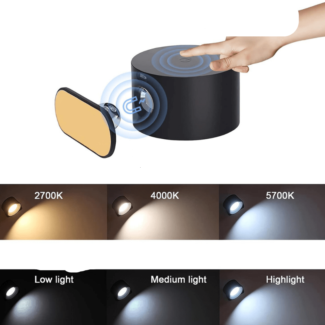 Black Adjustable LED Wall Spotlight – Sleek Modern Directional Light Fixture