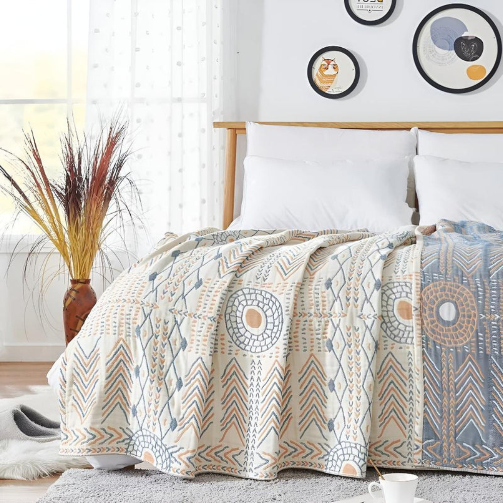 Stylish Reversible Throw Blanket – Elegant Living Room Accent for Cozy Versatile Decor
