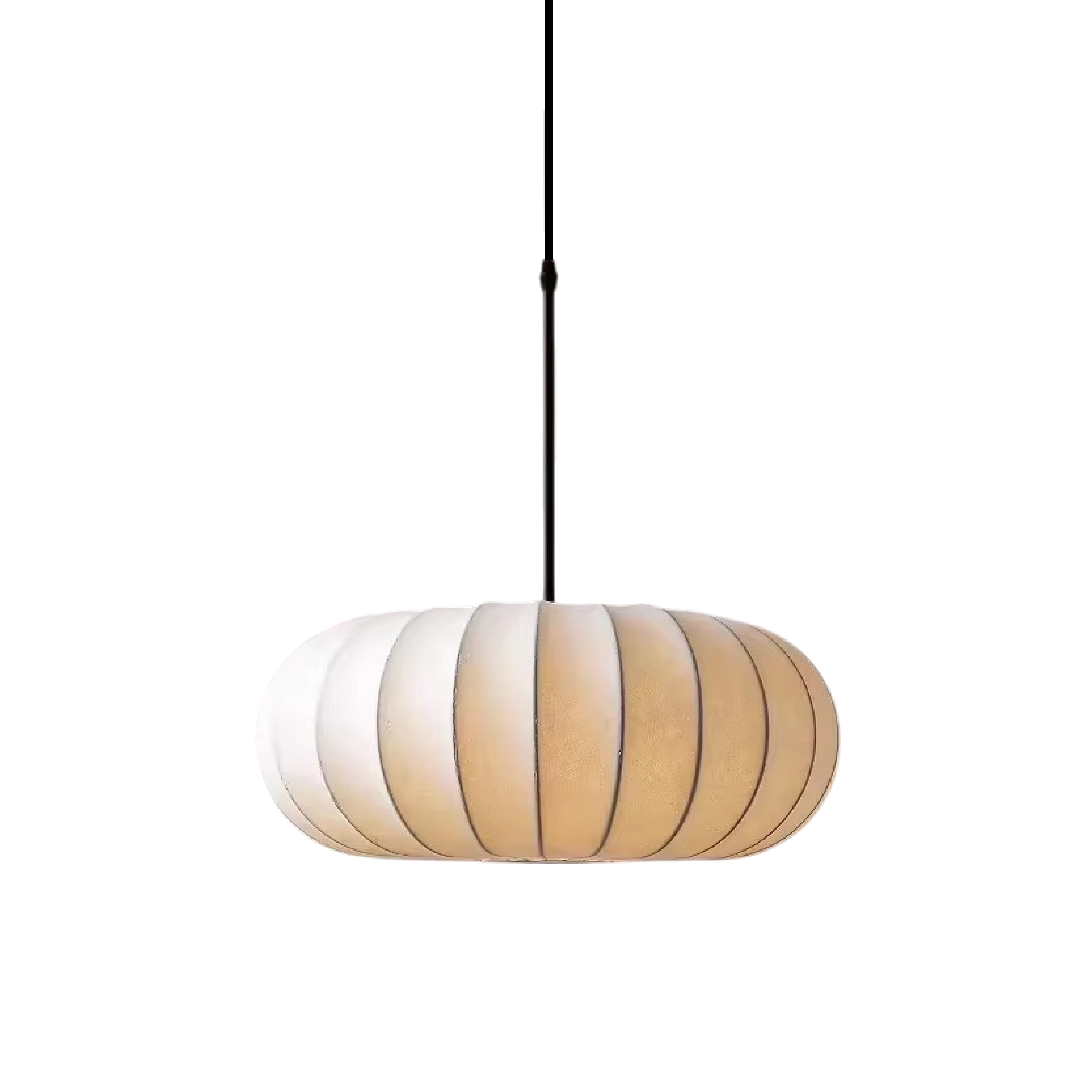 Scandinavian Oval Pendant Light – Soft Fabric Dining Room Hanging Lamp