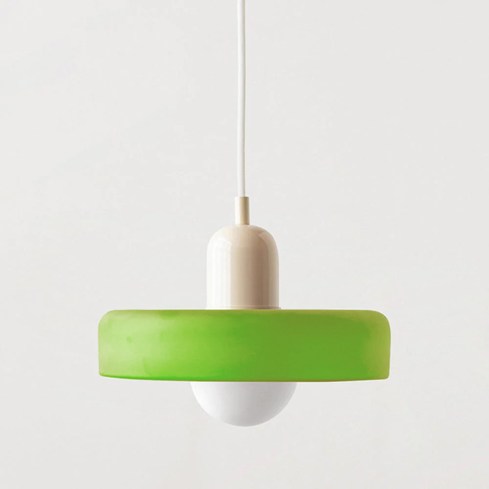 Bauhaus Colored Glass Pendant Light – Retro Designer Hanging Lamp