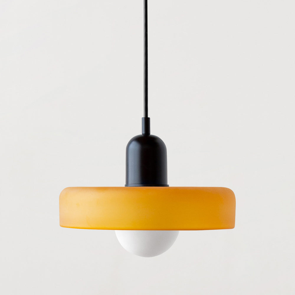 Bauhaus Colored Glass Pendant Light – Retro Designer Hanging Lamp