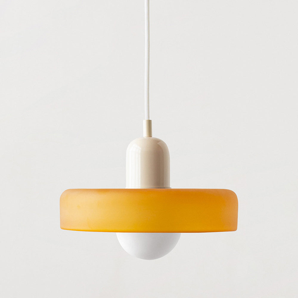 Bauhaus Colored Glass Pendant Light – Retro Designer Hanging Lamp