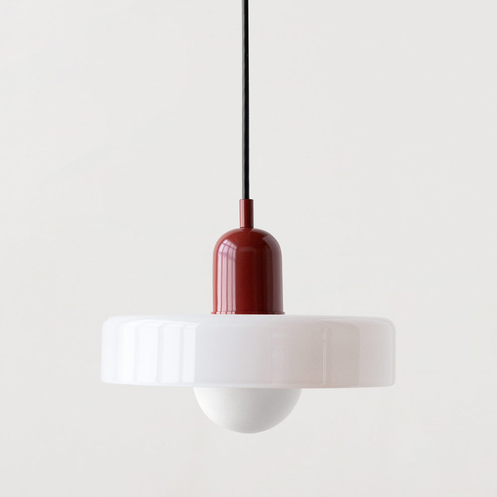 Bauhaus Colored Glass Pendant Light – Retro Designer Hanging Lamp