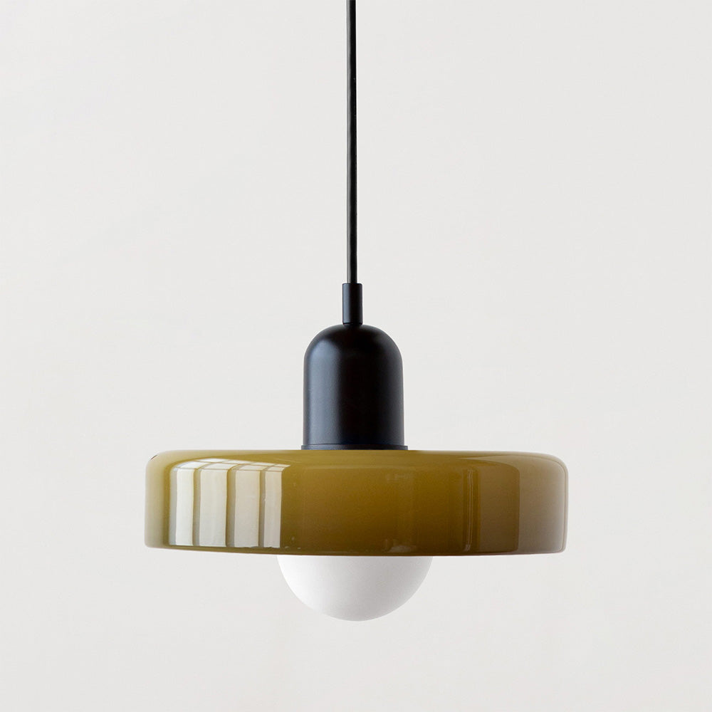 Bauhaus Colored Glass Pendant Light – Retro Designer Hanging Lamp