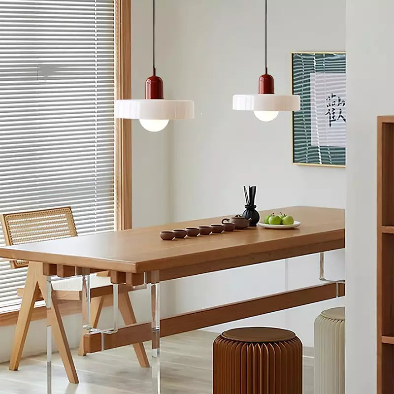 Bauhaus Colored Glass Pendant Light – Retro Designer Hanging Lamp
