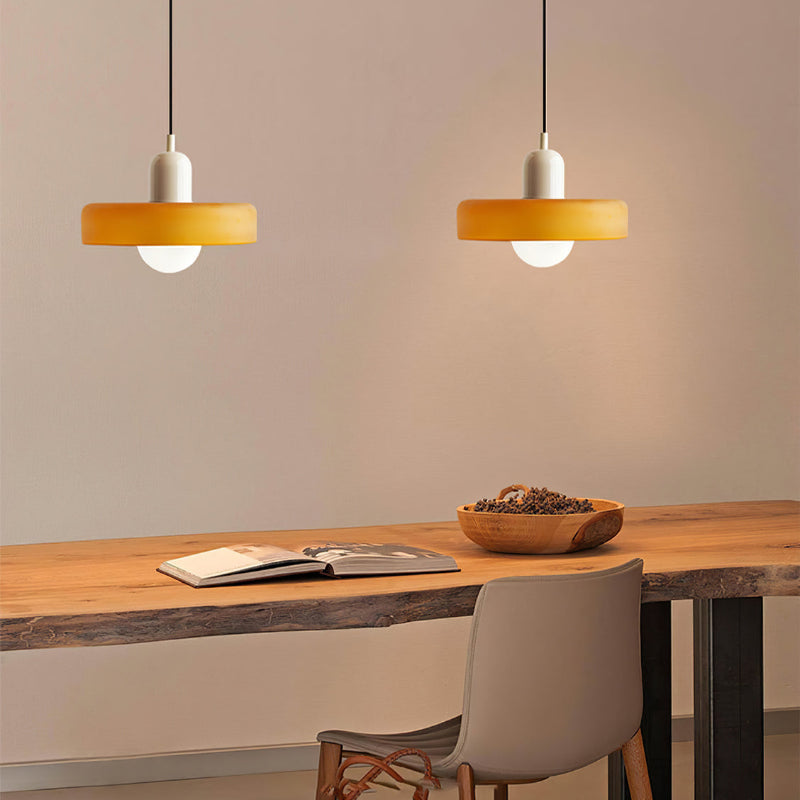 Bauhaus Colored Glass Pendant Light – Retro Designer Hanging Lamp