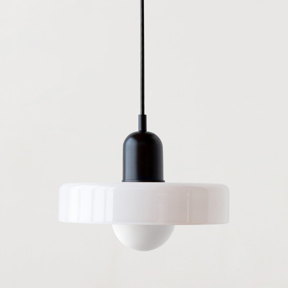Bauhaus Colored Glass Pendant Light – Retro Designer Hanging Lamp