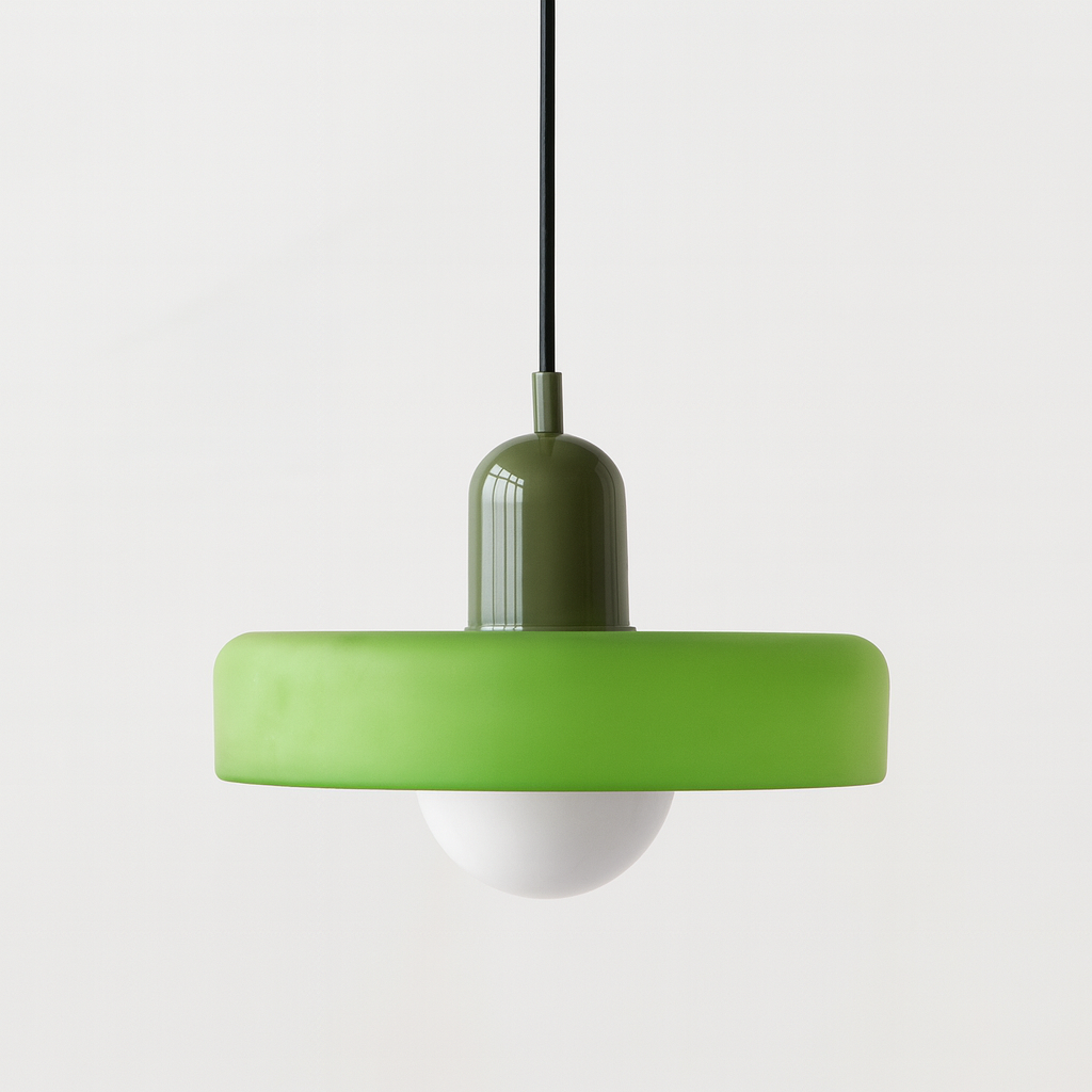 Bauhaus Colored Glass Pendant Light – Retro Designer Hanging Lamp