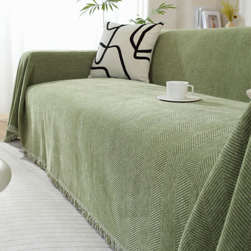 Cozy Woven Throw Blanket – Design with Decorative Tassels for Sofa & Living Room
