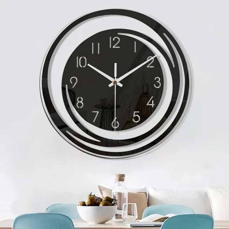 Minimalist Black Wall Clock – Silent Modern Acrylic Design