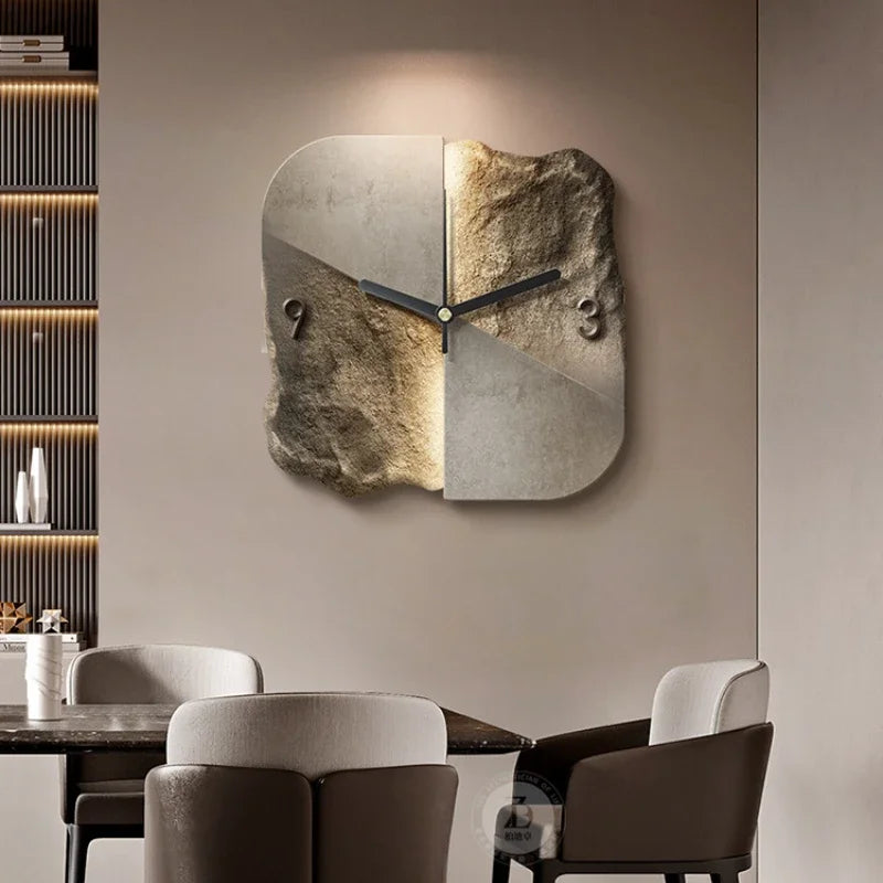 Black Stone Wall Clock – Silent Modern Design – Modern Statement