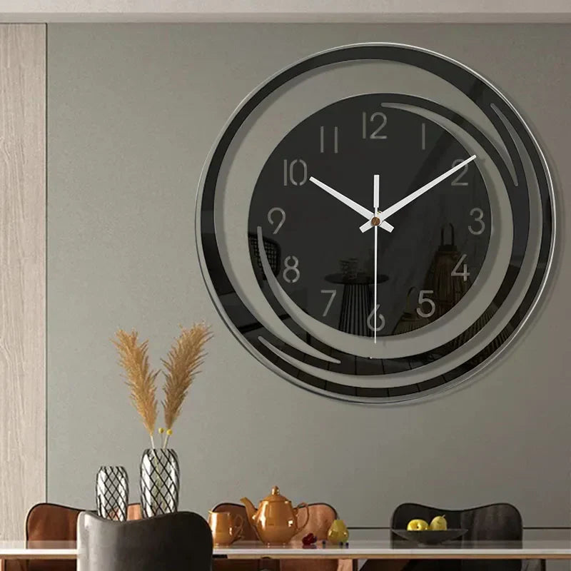 Minimalist Black Wall Clock – Silent Modern Acrylic Design