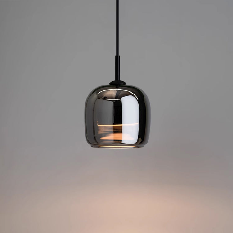 Luxury Smoked Glass Pendant Light – Minimalist Black Designer Ceiling Lamp