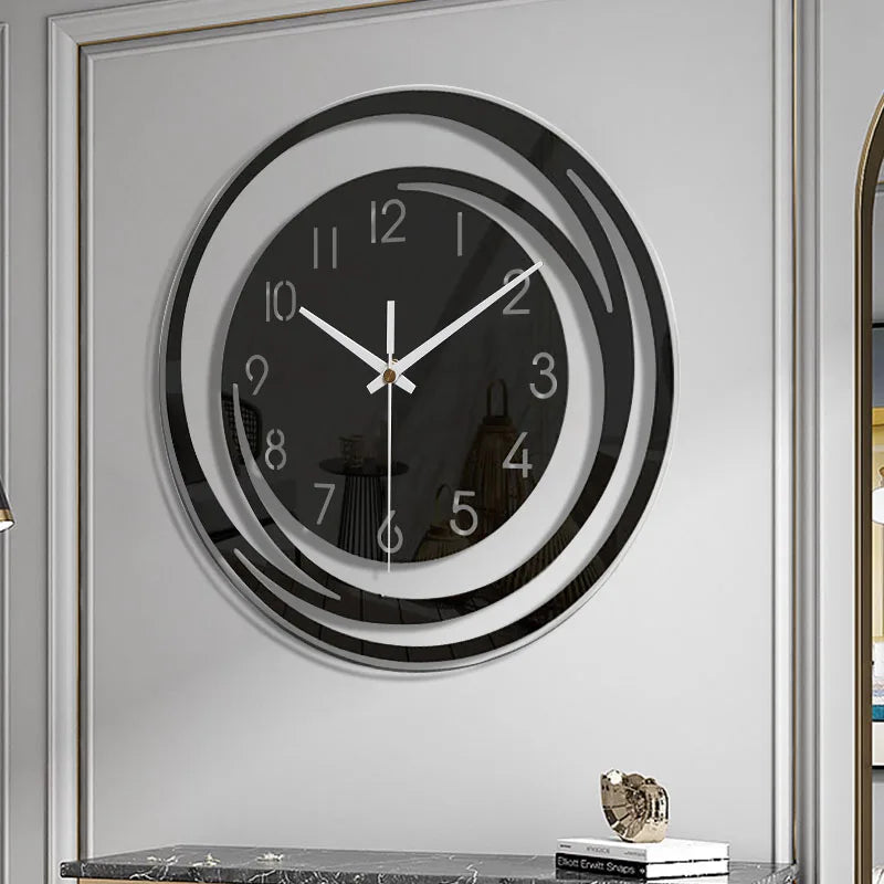 Minimalist Black Wall Clock – Silent Modern Acrylic Design