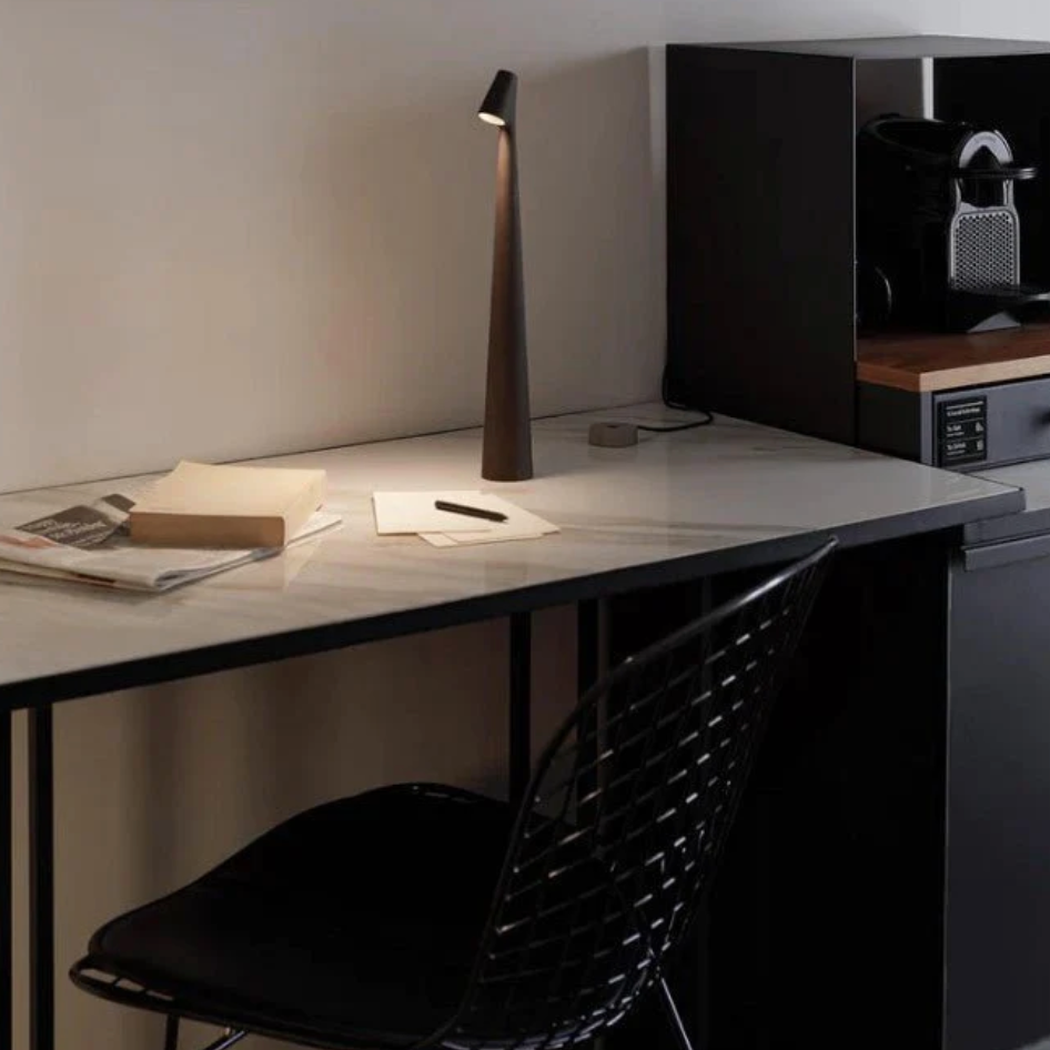 Minimalist LED Table Lamp – Slim Modern Task Light in Black