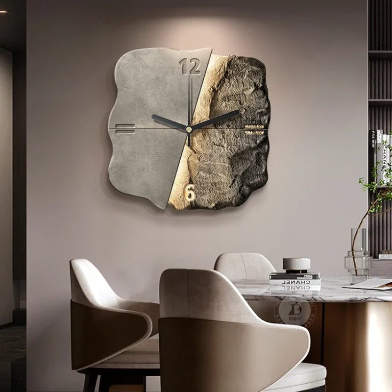 Black Stone Wall Clock – Silent Modern Design – Modern Statement