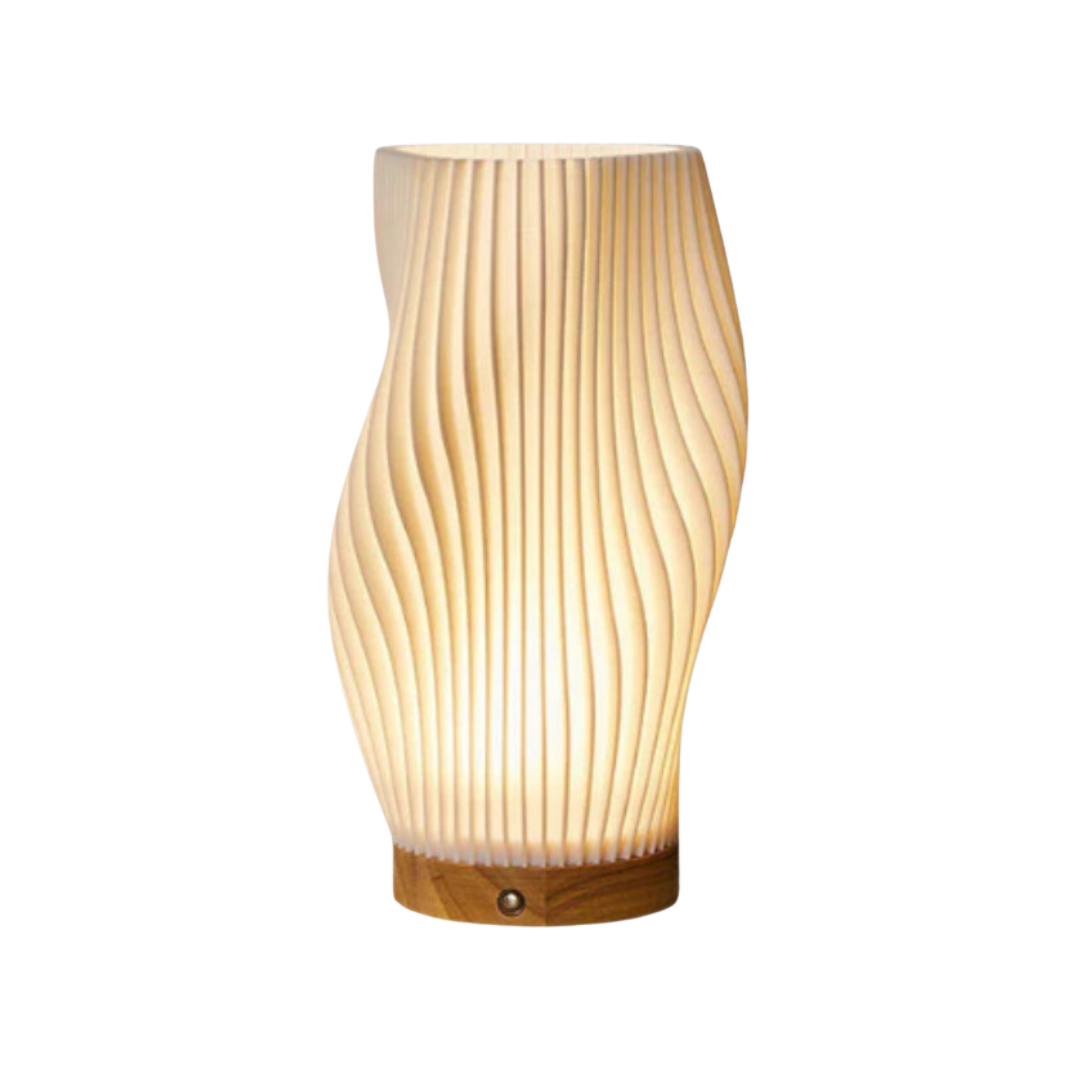 Modern Wave Table Lamp – Warm Ambient LED Lighting