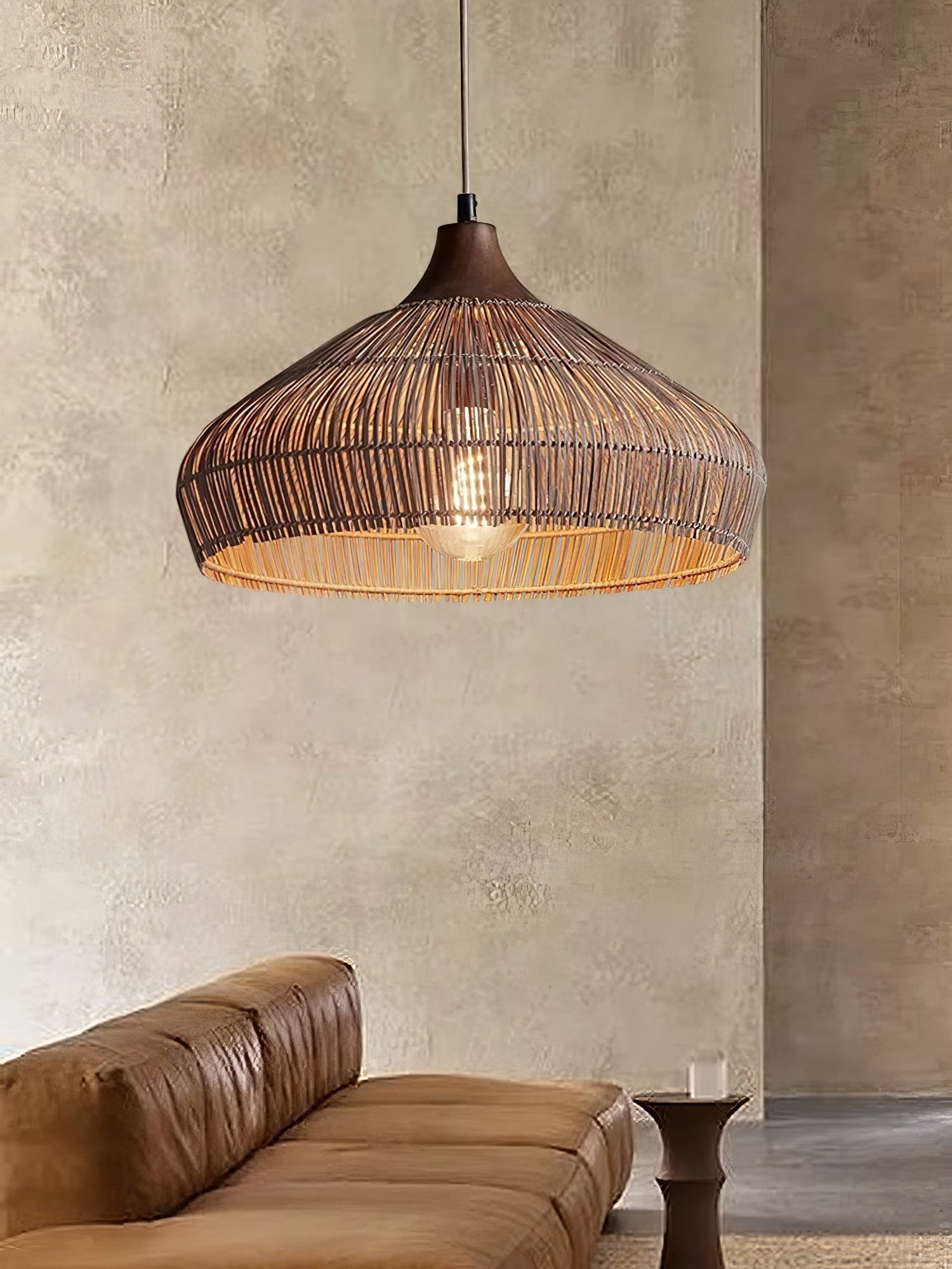 Wicker Rattan Pendant Light – Modern Hanging Ceiling Lamp