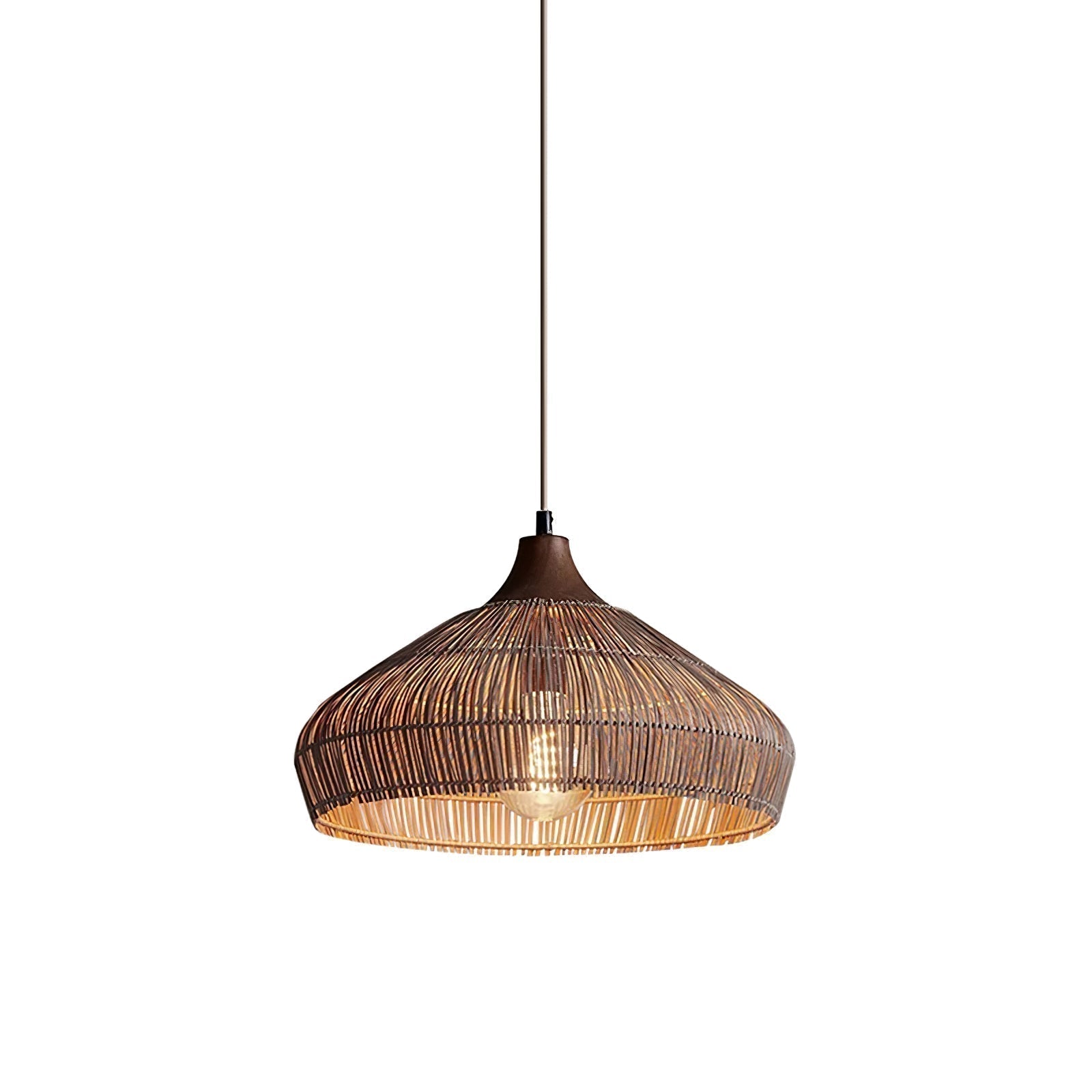 Wicker Rattan Pendant Light – Modern Hanging Ceiling Lamp