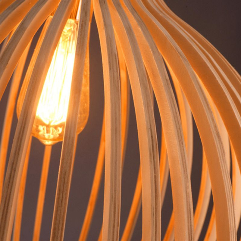 Nordic Wooden Hanging Lamp – Modern Minimalist Dining Room Pendant Light