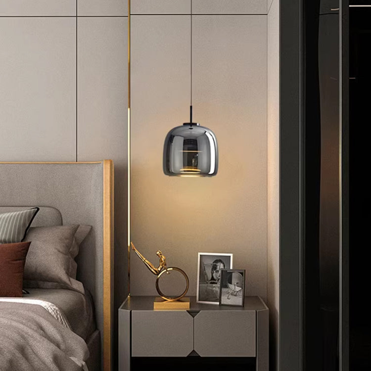 Luxury Smoked Glass Pendant Light – Minimalist Black Designer Ceiling Lamp