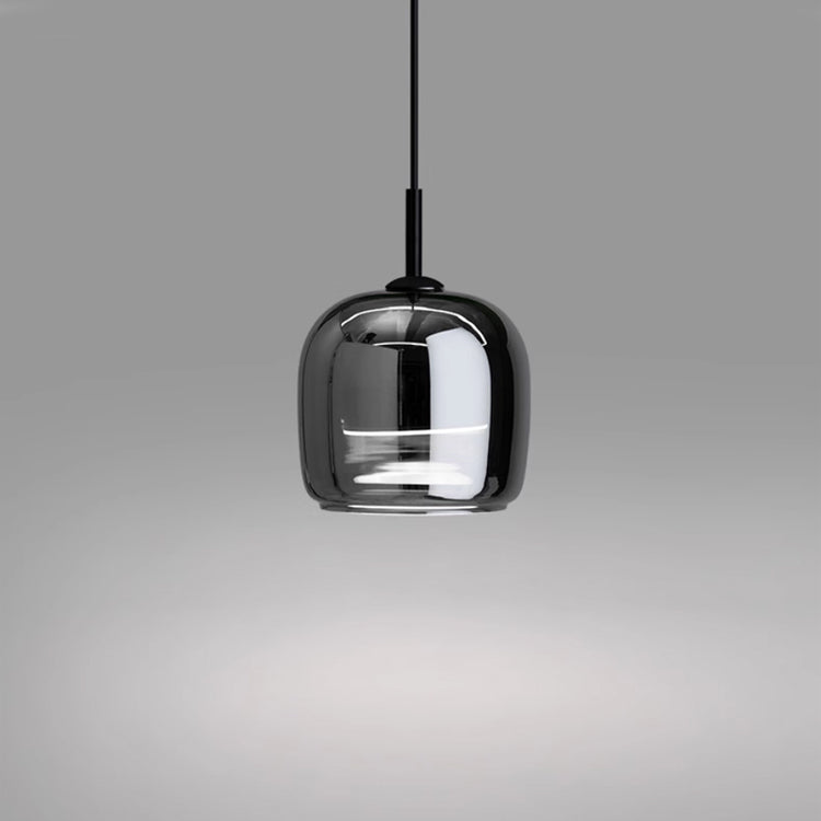 Luxury Smoked Glass Pendant Light – Minimalist Black Designer Ceiling Lamp