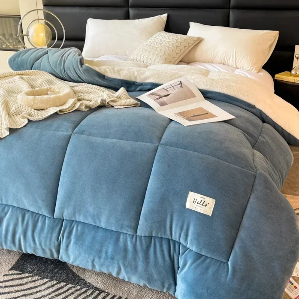 Ultra-Soft Weighted Blanket – Cozy Layered Warmth for Deep Sleep & Cold Nights