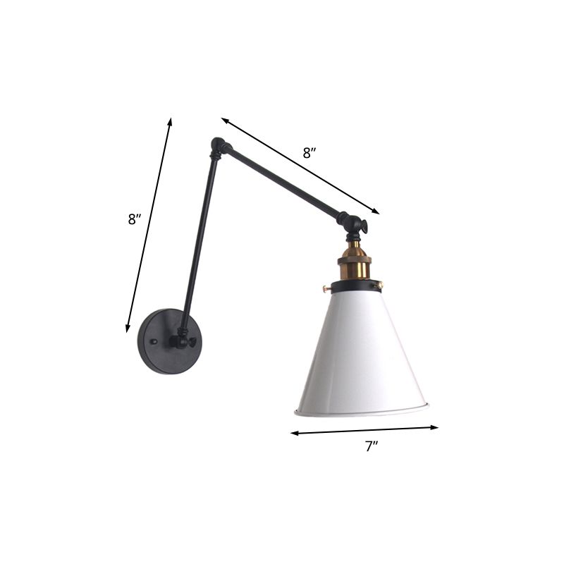 Industrial Swing Arm Wall Lamp – Adjustable Black Wall Light