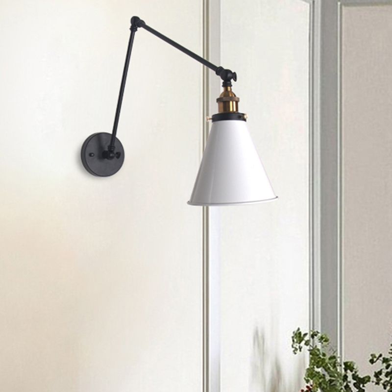 Industrial Swing Arm Wall Lamp – Adjustable Black Wall Light