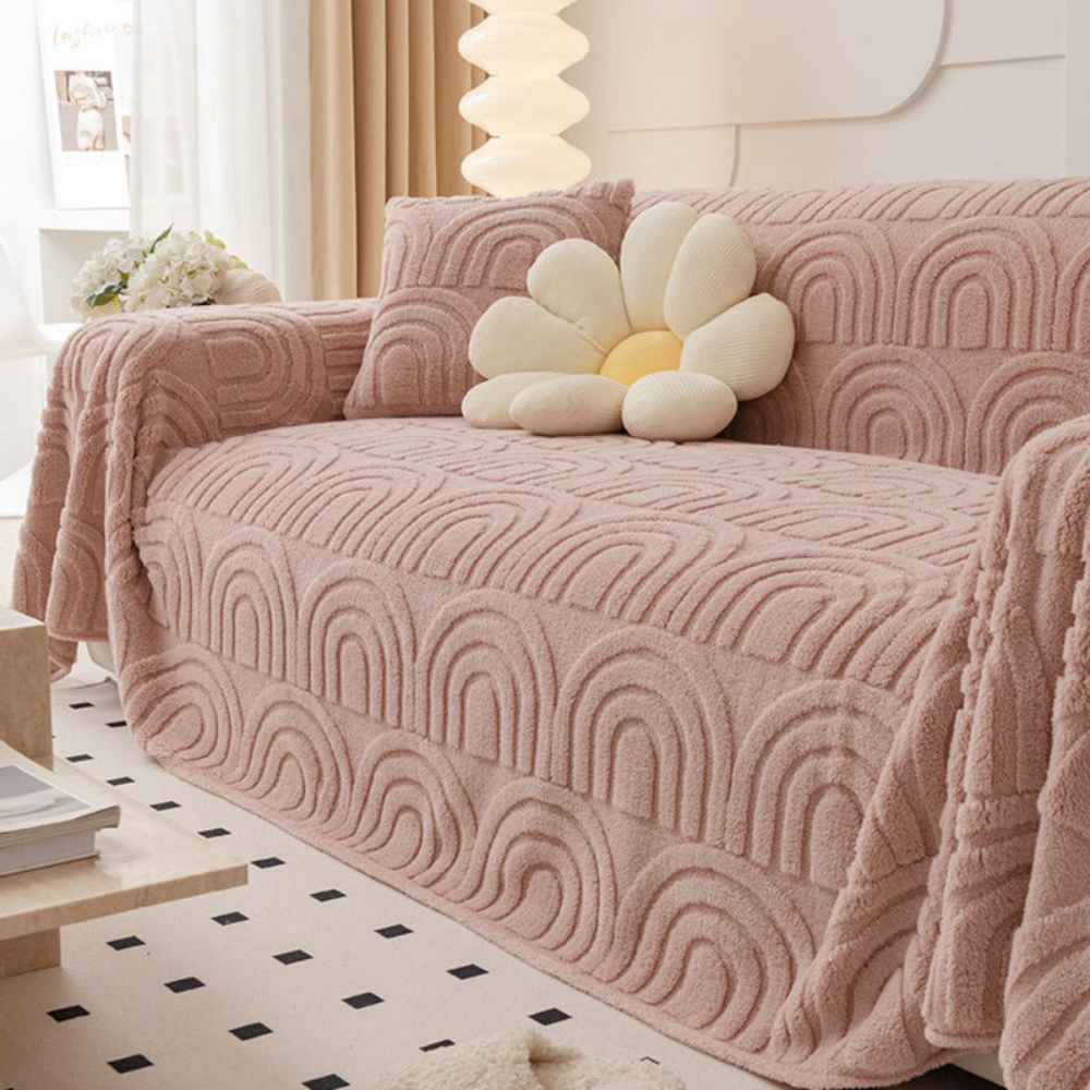 Plush Sofa Cover – Soft Stylish Slipcover for a Cozy Living Room