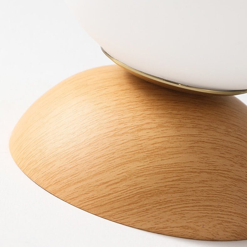 Nordic Wood & Glass Ceiling Light – Minimalist Globe Flush Mount Fixture
