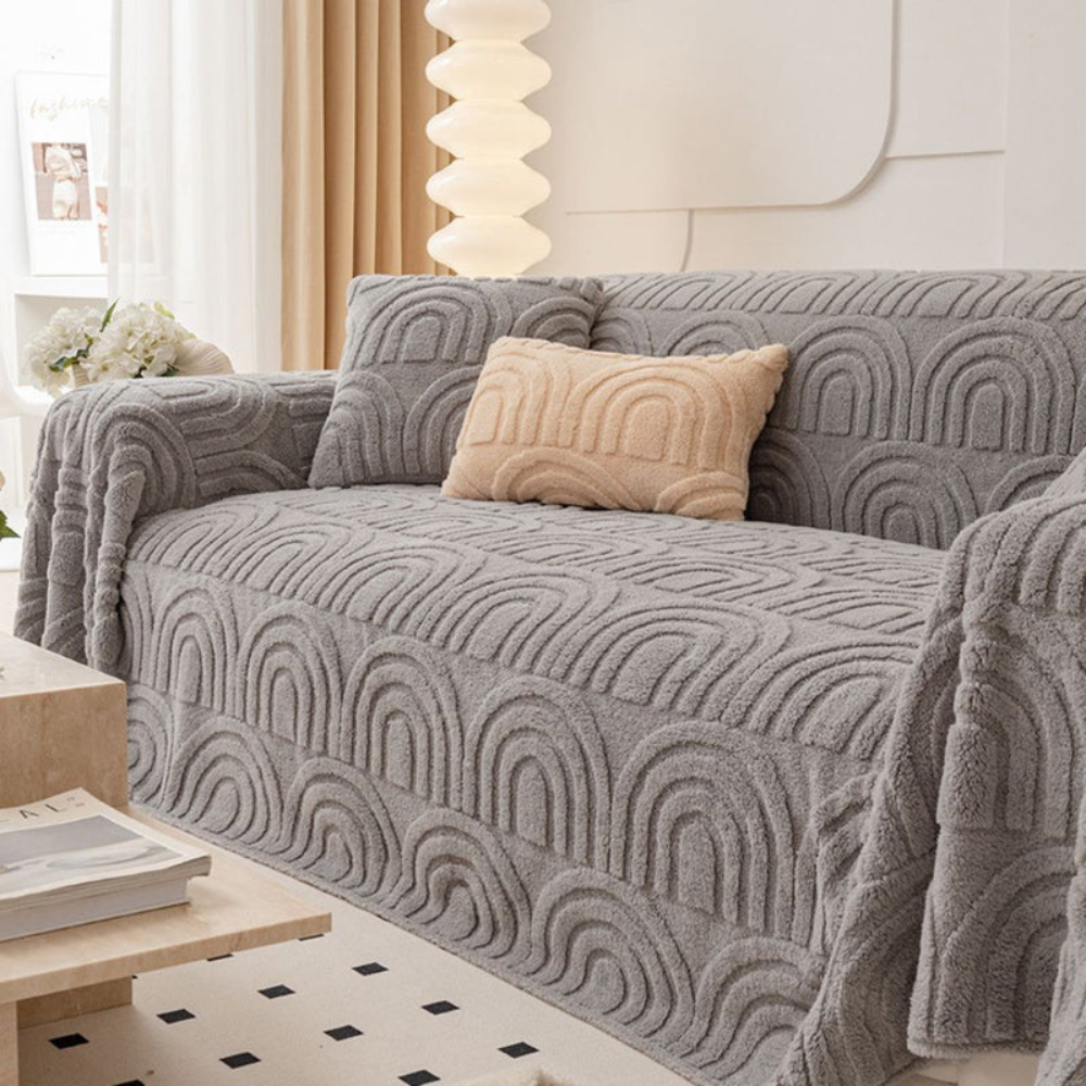 Plush Sofa Cover – Soft Stylish Slipcover for a Cozy Living Room