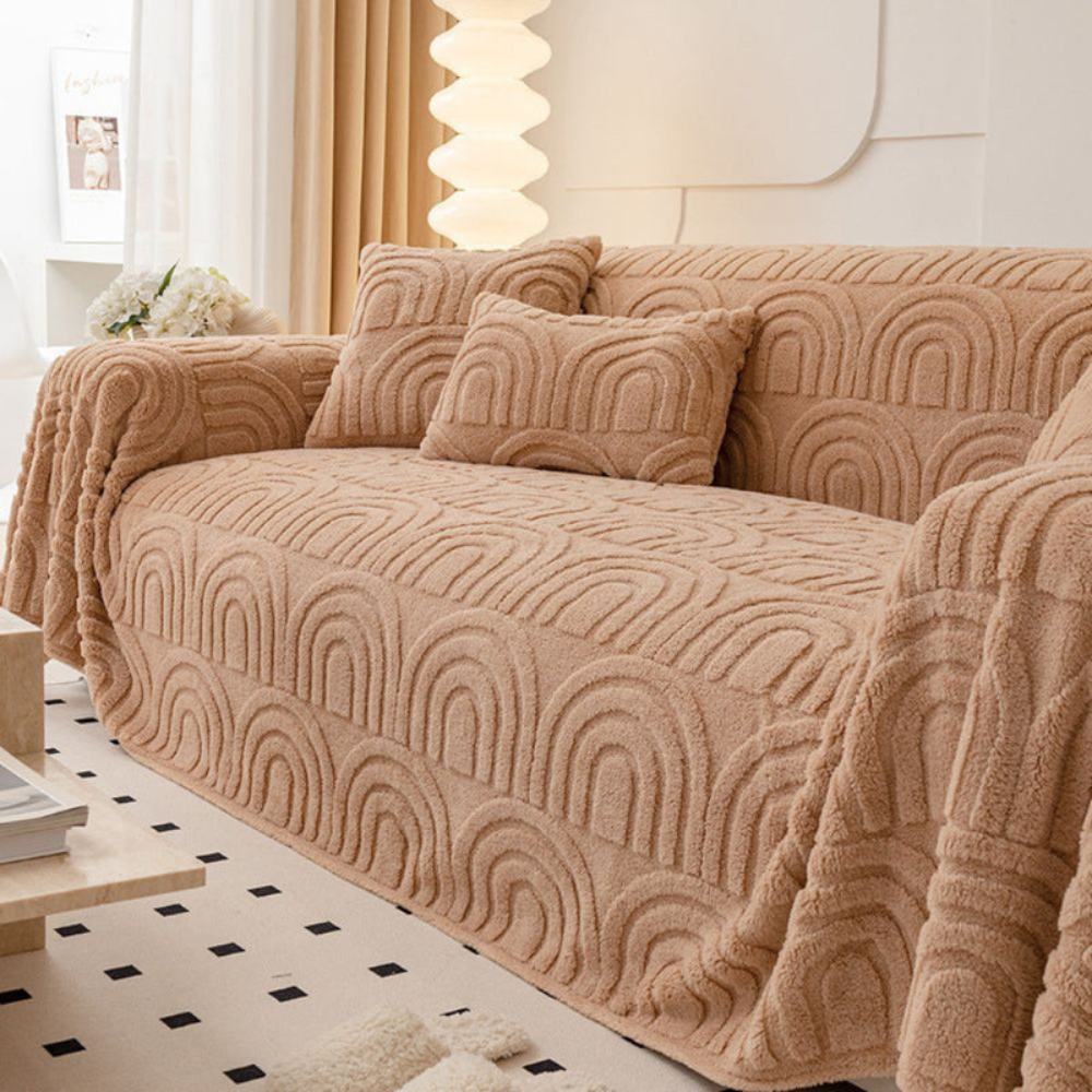 Plush Sofa Cover – Soft Stylish Slipcover for a Cozy Living Room