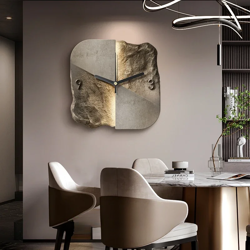 Black Stone Wall Clock – Silent Modern Design – Modern Statement