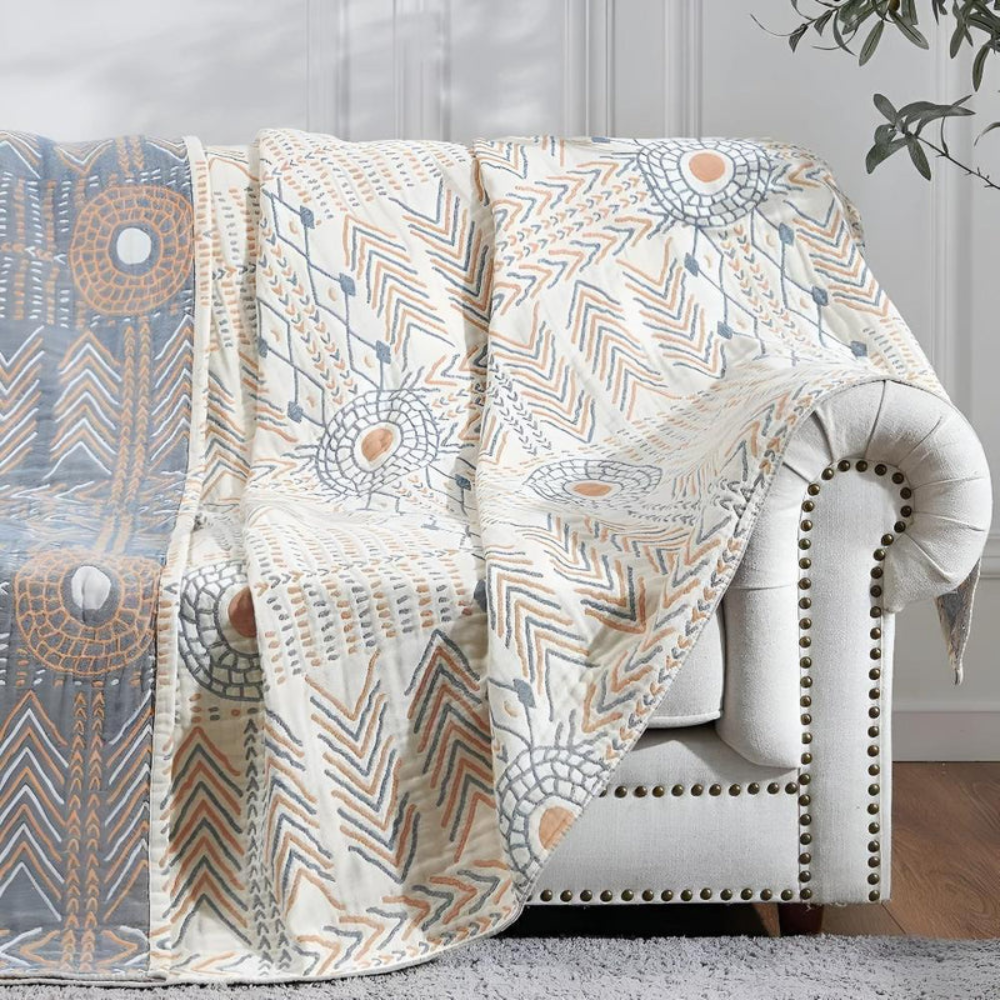 Stylish Reversible Throw Blanket – Elegant Living Room Accent for Cozy Versatile Decor