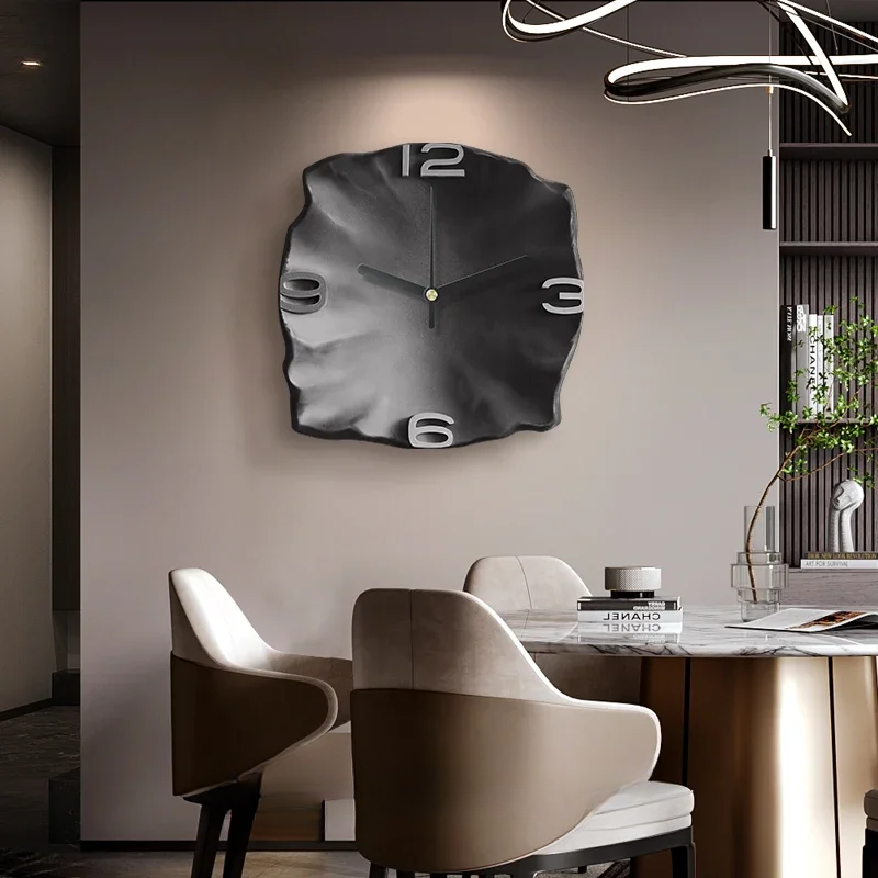 Black Stone Wall Clock – Silent Modern Design – Modern Statement