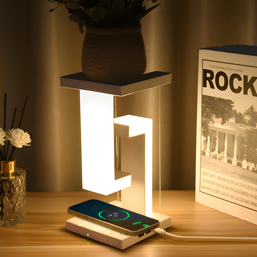 Modern LED Table Lamp with Wireless Charger & USB Ports