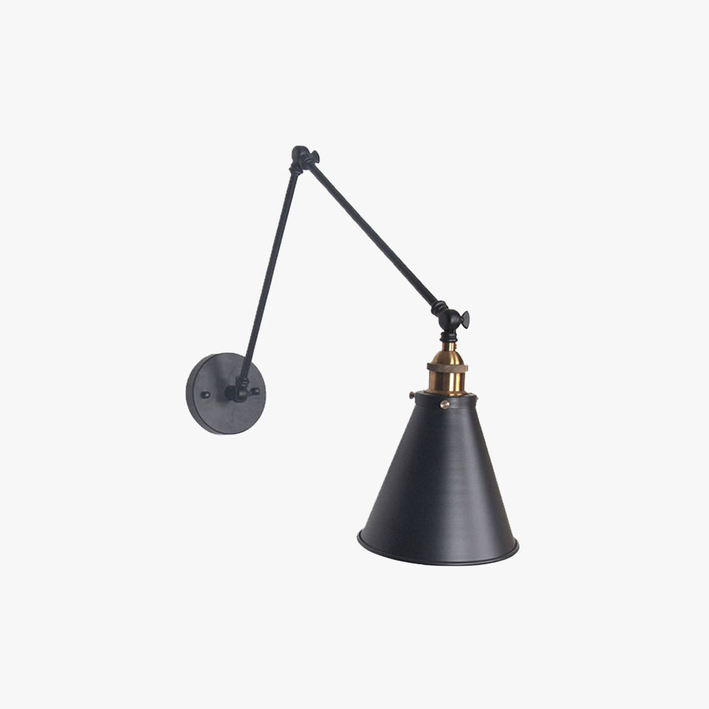 Industrial Swing Arm Wall Lamp – Adjustable Black Wall Light