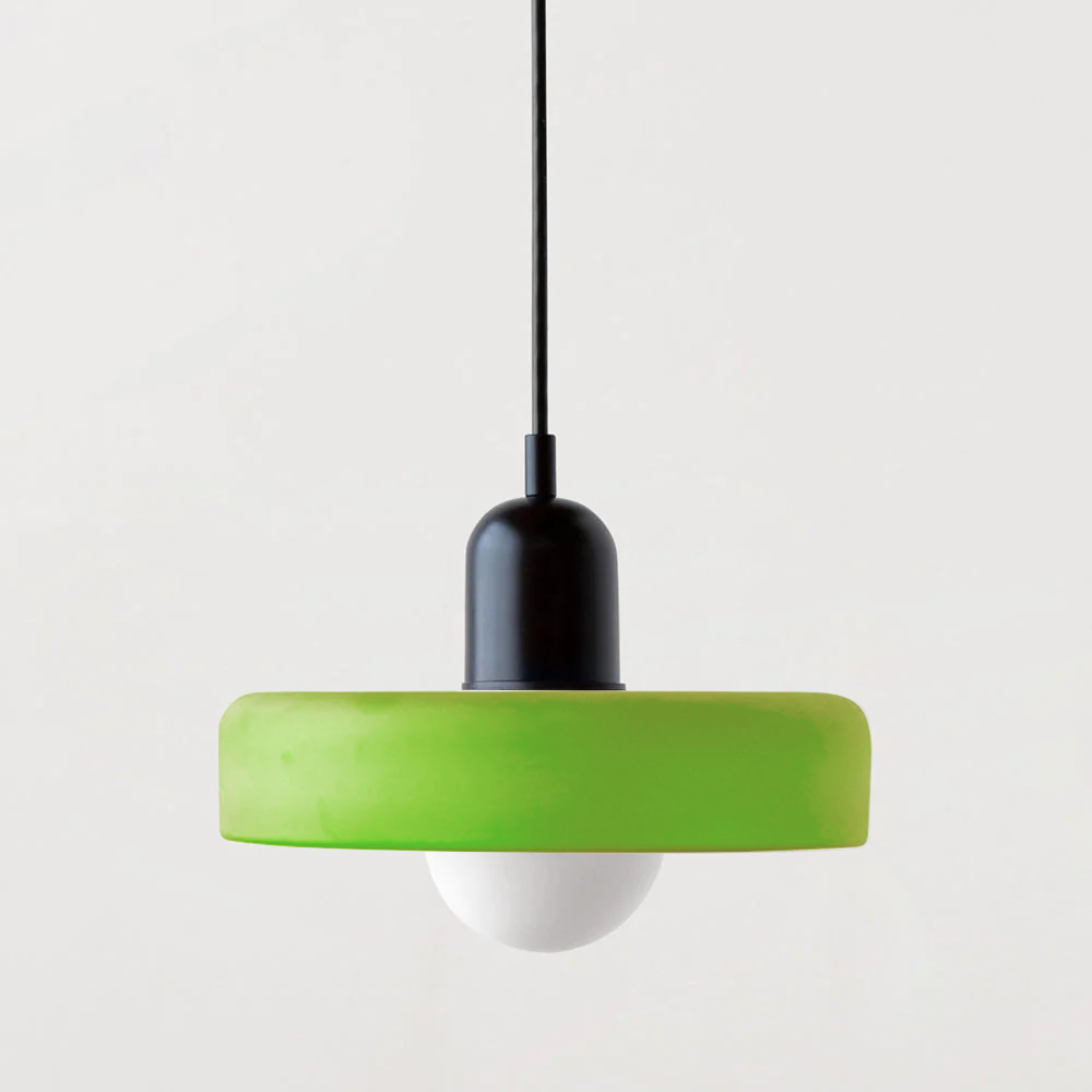 Bauhaus Colored Glass Pendant Light – Retro Designer Hanging Lamp