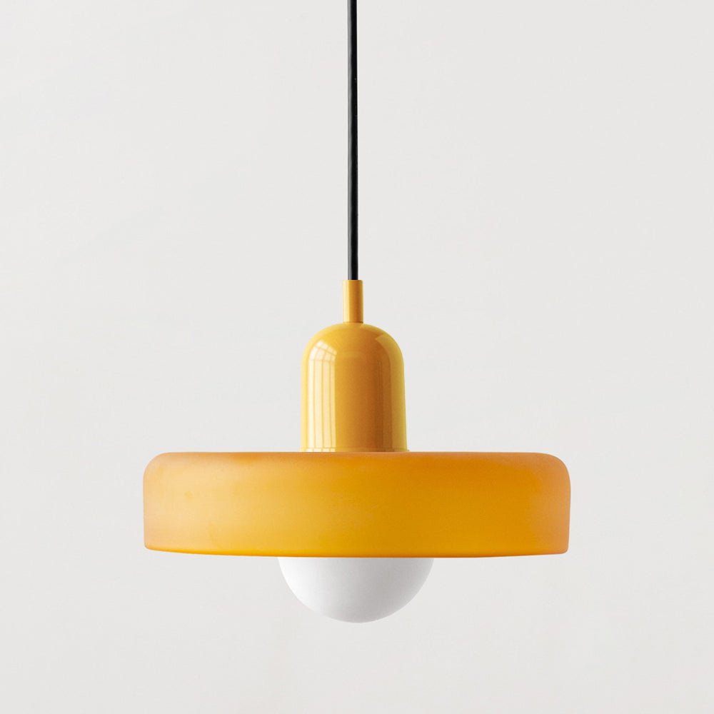 Bauhaus Colored Glass Pendant Light – Retro Designer Hanging Lamp