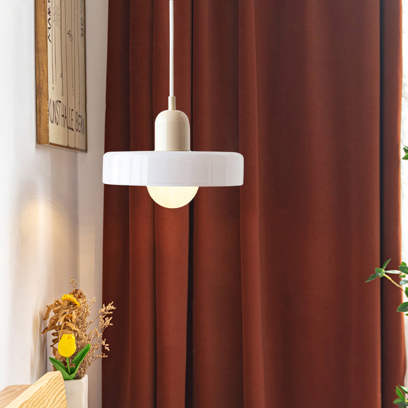Bauhaus Colored Glass Pendant Light – Retro Designer Hanging Lamp