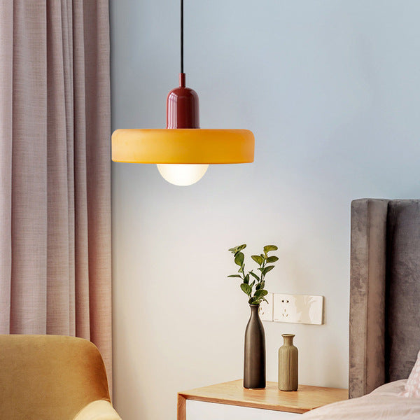 Bauhaus Colored Glass Pendant Light – Retro Designer Hanging Lamp