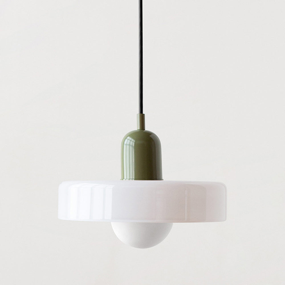 Bauhaus Colored Glass Pendant Light – Retro Designer Hanging Lamp